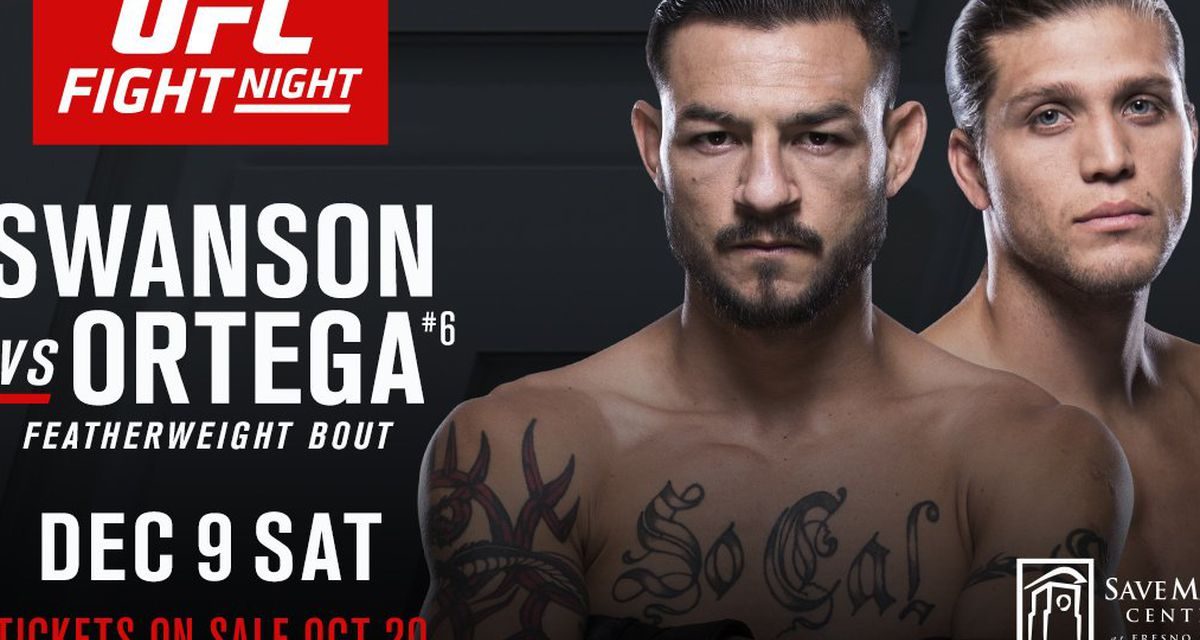 Pogledajte Fight Card za večerašnji UFC Fresno: Swanson vs Ortega